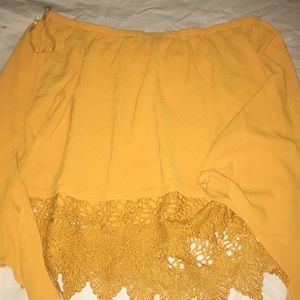 yellow off the shoulder top